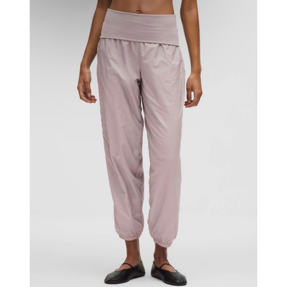 NEW Lululemon Lightweight Foldover Waist Jogger Mauve Grey W5GW7S Women XS